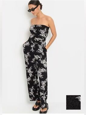 Victoria's Secret Black and White Floral Jumpsuit